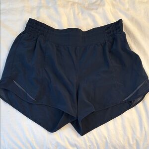 True Navy Lululemon Hotty Hot High-Rise Lined Shorts 4”